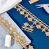 Iron on/Sew on Polyester Embroidery Flower Lace Ribbon SRIB-WH0026-32A-4