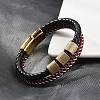 Braided Leather Multi-strand Bracelets BJEW-Z081-15G-2