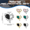SUPERFINDINGS 12Pcs 6 Color Rack Plating Alloy with Glass Pendants FIND-FH0007-76-2