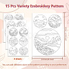 4 Sheets 11.6x8.2 Inch Stick and Stitch Embroidery Patterns DIY-WH0455-201-2