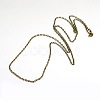 Vintage Iron Cable Chain Necklace Making for Pocket Watches Design X-MAK-M001-AB-2
