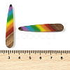 Pride Rainbow Theme Resin & Walnut Wood Pendants WOOD-K012-05A-3