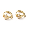 Brass Micro Pave Clear Cubic Zirconia Hoop Earring Findings ZIRC-Q201-14G-1