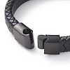 Unisex Leather Cord Weave Bracelets BJEW-JB04893-04-3