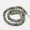 Natural Labradorite Frosted Bead Strands G-O155-04B-8mm-2