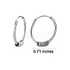 Rhodium Plated 925 Sterling Silver Circle Beaded Huggie Hoop Earrings for Women JE912A-02-2