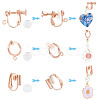 SUNNYCLUE 18Pcs 3 Style Brass Clip-on Earring Findings FIND-SC0003-96RG-3