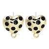 Golden Alloy Enamel Stud Earring Finding Accessories FIND-U006-08G-01-1