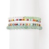 Faceted Glass & Natural Green Aventurine Stretch Beaded Bracelets Sets BJEW-TA00202-02-1