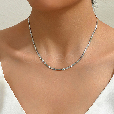 Fashionable Brass Snake Chain Necklaces for Women TU5051-1