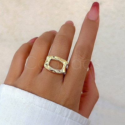 Alloy Open Cuff Rings for Women RJEW-S412-04G-08-1