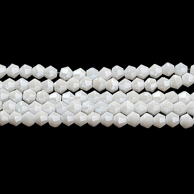 Opaque Solid Color Electroplate Glass Beads Strands EGLA-A039-P4mm-A15-1