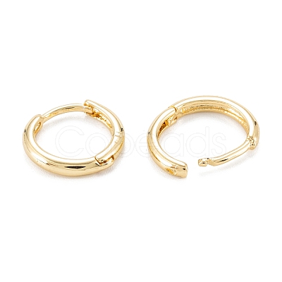 Brass Huggie Hoop Earrings X-KK-D063-04G-1