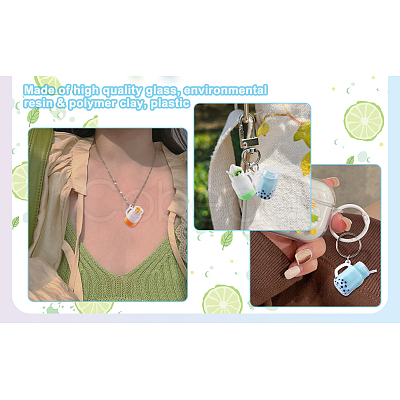 Fashewelry 32Pcs 16 Style Imitation Bubble Tea & Ice Cream Resin Pendants RESI-FW0001-07-1