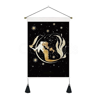 New Moon and Girl Hanging Tapestry Starry Sky Background Wall Living Room Bedroom Hanging Painting Can PW-WGFDEFE-09-1