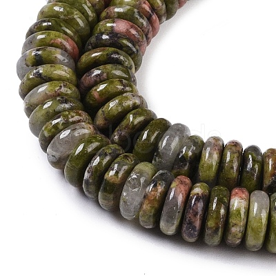 Natural Unakite Beads Strands G-Q159-B15-01-1