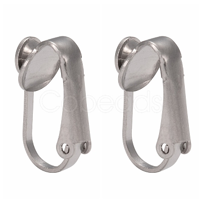 Tarnish Resistant 304 Stainless Steel Clip-on Earring Findings X-STAS-G081-63P-1