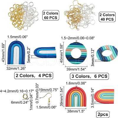 SUPERFINDINGS DIY 6 Pairs Polymer Clay Dangle Earring Kits DIY-FH0002-19-1