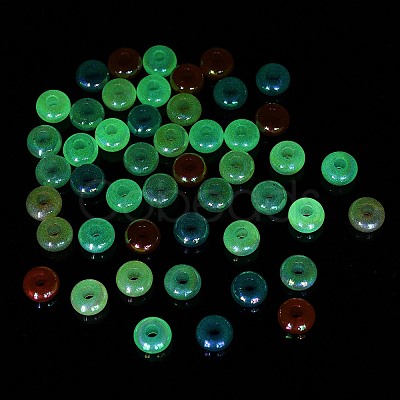 Luminous Rainbow Iridescent Plating Acrylic European Beads OACR-P019-04A-M-1