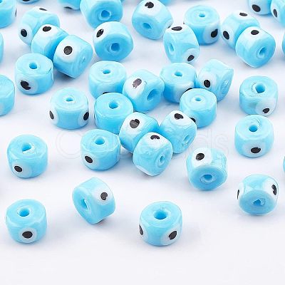 Nbead Handmade Evil Eye Lampwork Beads Strands LAMP-NB0001-49A-1