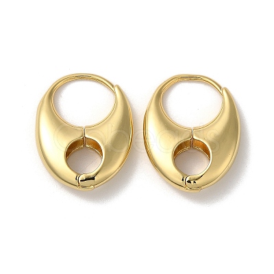 Rack Plating Brass Oval Hoop Earrings EJEW-L224-84G-1