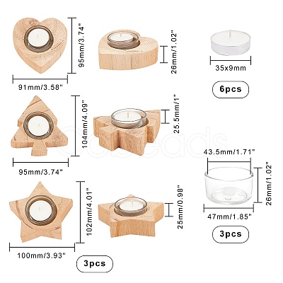 Natural Wood Candle Holder WOOD-PH0001-07-1