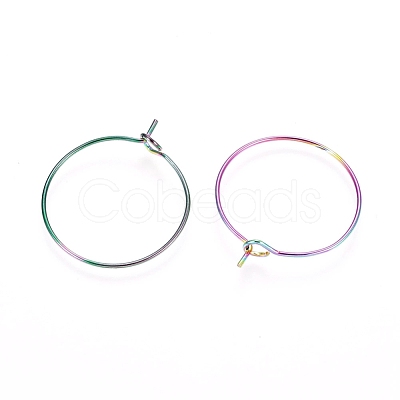 Ion Plating(IP) 316L Surgical Stainless Steel Hoop Earring Findings STAS-D164-05M-1