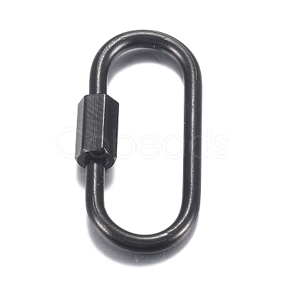 304 Stainless Steel Screw Carabiner Lock Charms STAS-H107-04A-B-1