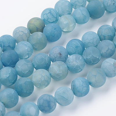 Natural Weathered Agate Beads Strands G-G589-10mm-14-1