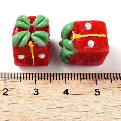 Christmas Gift Box Handmade Lampwork Beads LAMP-XCP0001-17-1