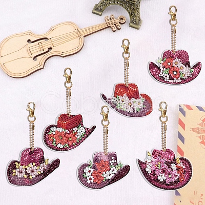 Flower Hat DIY Pendant Decoration Diamond Painting Kit PW-WG43605-01-1