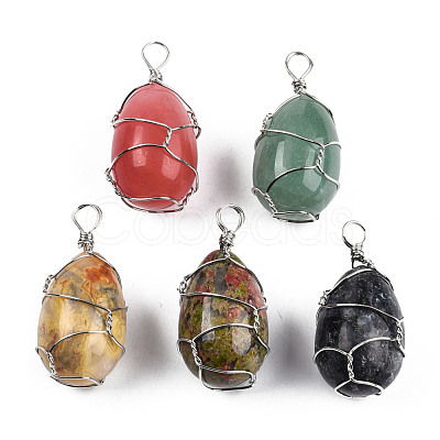 Natural & Synthetic Mixed Gemstone Pendants G-N326-151P-1