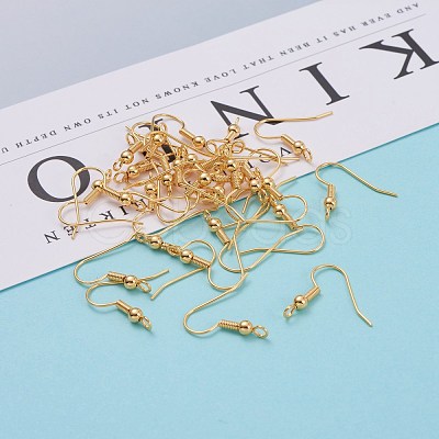 Brass Earring Hooks KK-F824-017G-1