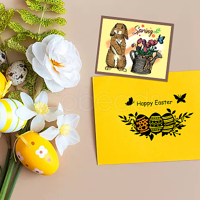 PandaHall Elite 4 Sheets 4 Styles Easter Theme PVC Plastic Stamps DIY-PH0010-31-1