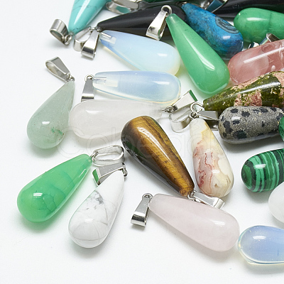 Natural & Synthetic Mixed Stone Pendants X-G-T081-M-1