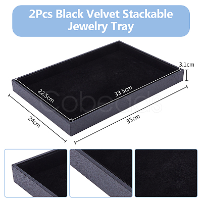 Rectangle MDF Jewelry Trays for Earrings RDIS-WH0011-28-1