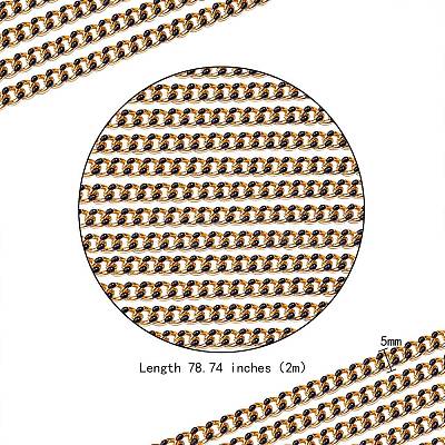 2M Two Tone Handmade Brass Curb Chains CHC-SZ0001-34B-1