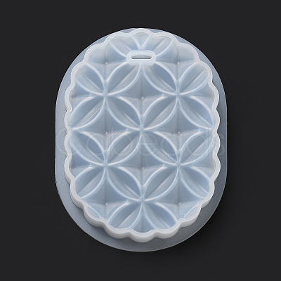 DIY Embossed Flower Pattern Pendant Silicone Molds DIY-G079-01D-1