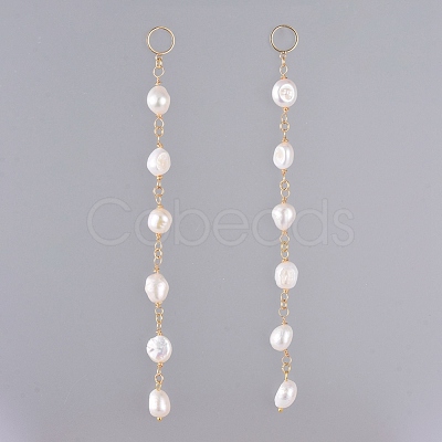 Natural Cultured Freshwater Pearl Dangle Earrings EJEW-JE03827-01-1