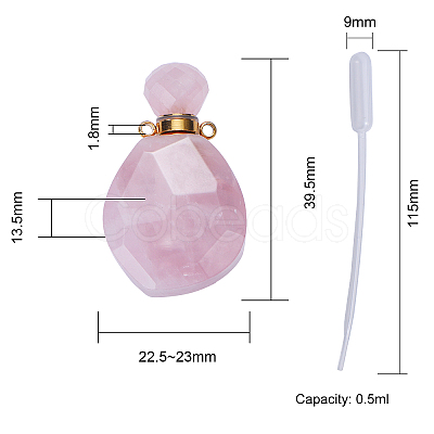 Faceted Natural Gemstone Openable Perfume Bottle Pendants G-CJ0001-36A-1