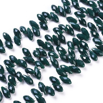 Imitation Jade Opaque Solid Color Glass Beads Strands EGLA-L020-NB-O17-1