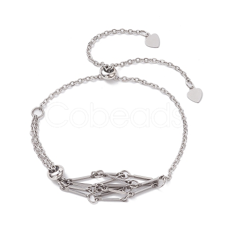 Adjustable Braided 201 Stainless Steel Macrame Pouch Cable Chain Slider Bracelet Making BJEW-JB10284-02-1