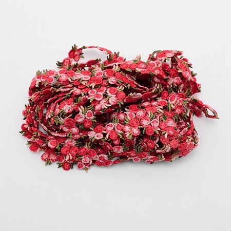 Flower Polyester Trim Ribbon OCOR-WH0057-18F-1