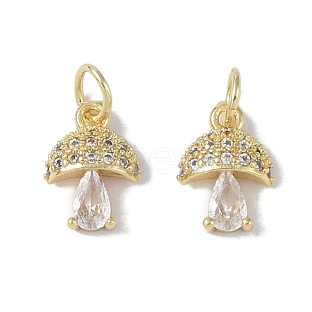 Rack Plating Brass Micro Pave Cubic Zirconia Charms KK-E110-12G-1