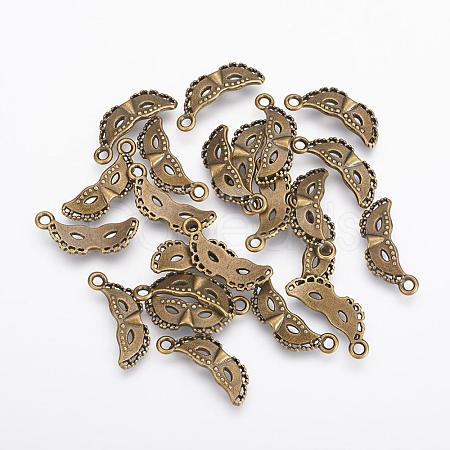 Carnival Decorations Tibetan Style Alloy Masquerade Mask Pendants PALLOY-2392-AB-FF-1