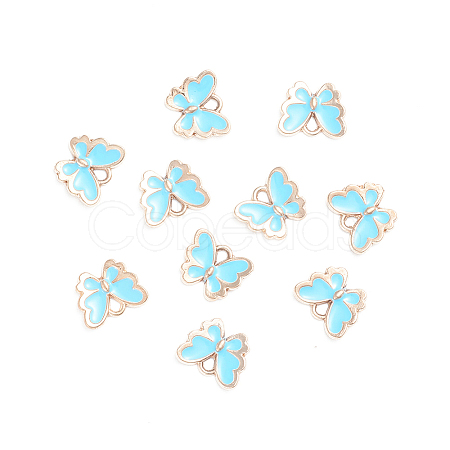 Light Gold Plated Alloy Enamel Charms ENAM-WH0047-41E-1