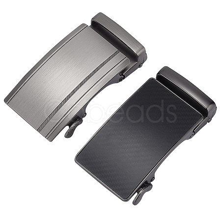 AHADERMAKER 2Pcs 2 Styles Alloy DIY Adjustable Automatic Buckle FIND-GA0003-34A-1