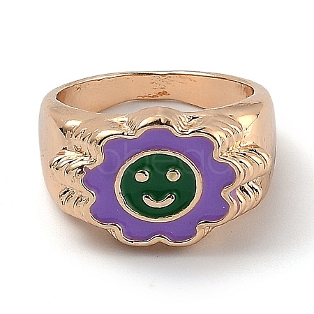 (Jewelry Parties Factory Sale)Alloy Enamel Finger Rings RJEW-H539-04D-LG-1