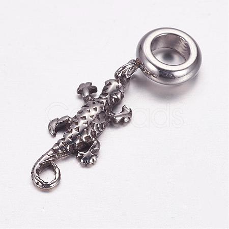 304 Stainless Steel European Dangle Charms OPDL-G005-08AS-1