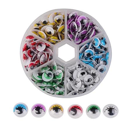 6 Color Plastic Wiggle Googly Eyes Cabochons DIY Scrapbooking Crafts Toy Accessories KY-X0005-8mm-1